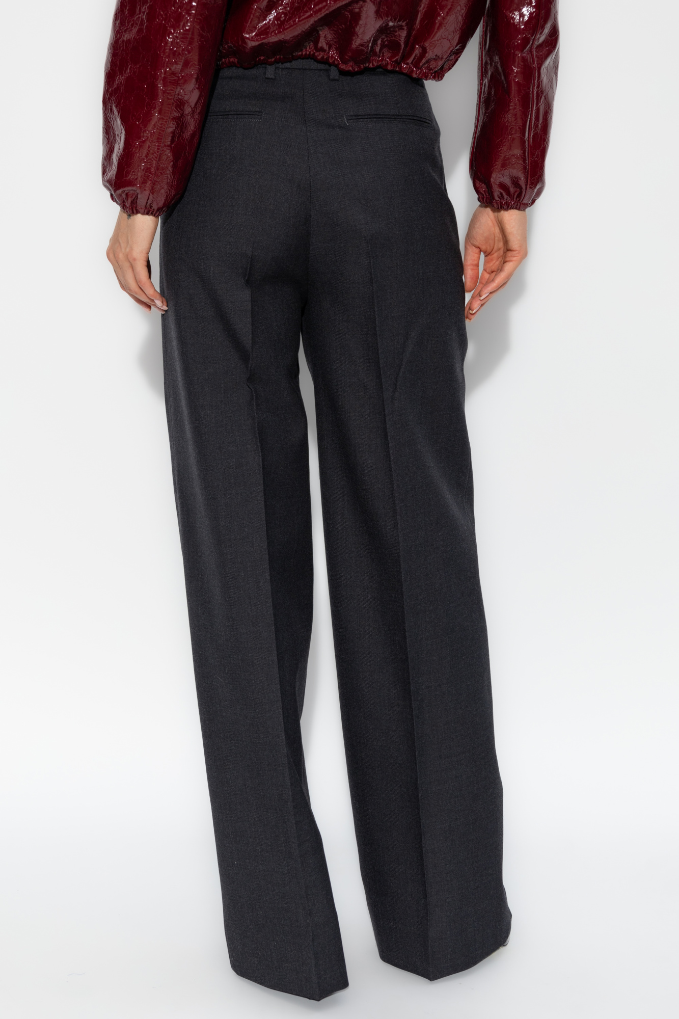 【送料&関税込】Gucci Graphite Wool Pant Gucci Wool Trousers | Grey | FARFETCH JO